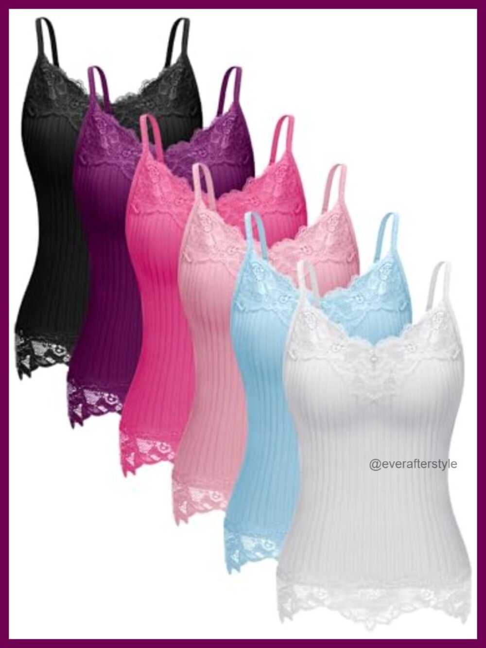 Women's Lace Tank Top Sleeveless V-Neck Spaghetti Strap Camisole